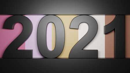 Creative design concept for the new year festival. 3D illustration