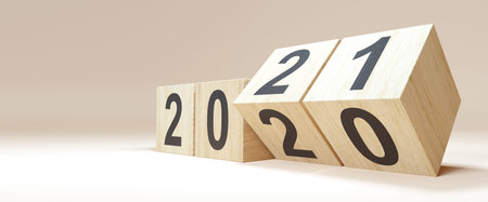 Creative design concept for the new year festival. 3D illustration
