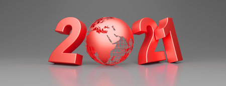 Creative design concept for the new year festival. 3D illustrationの写真素材