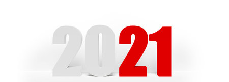 Creative design concept for the new year festival. 3D illustration