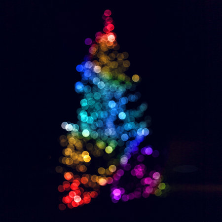 Merry christmas greeting card, christmas tree design concept.の写真素材