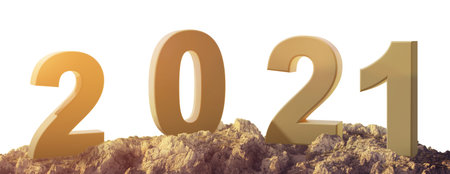 Creative design concept for the new year festival. 3D illustration