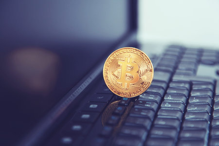 Cryptocurrency concept. Trends in bitcoin exchange rates. Rise and fall of bitcoin.