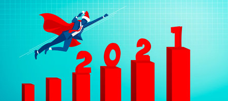 Creative design concept for the year 2021. 3D illustration