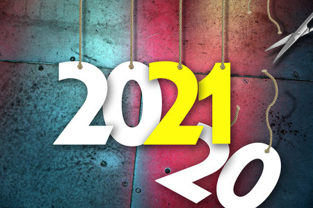 Creative design concept for the new year festival. 3D illustration