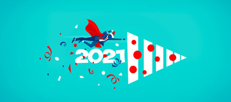 Creative design concept for the year 2021. 3D illustration