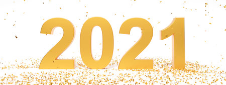 Creative design concept for the new year festival. 3D illustration