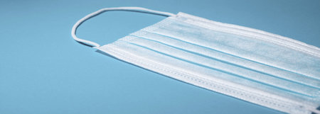 Typical surgical mask to cover mouth, nose. Protection concept, against coronavirus.