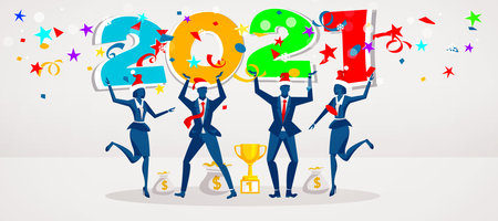Creative design concept for the year 2021. 3D illustration
