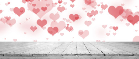 Valentine's Day background. Concept of human emotions, love, relations and romantic holidays. 3d illustrationの写真素材