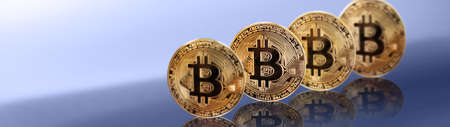 Cryptocurrency concept. Trends in bitcoin exchange rates. Rise and fall of bitcoin.の写真素材