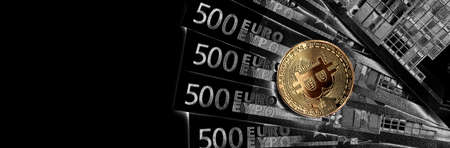 Cryptocurrency concept. Trends in bitcoin exchange rates. Rise and fall of bitcoin.の写真素材