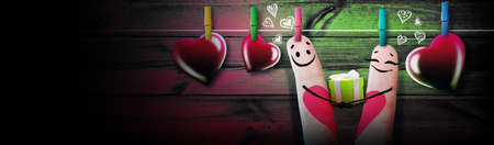 Concept of human emotions, love, relations and romantic holidays. 3d illustration.の写真素材