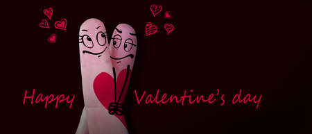 Concept of human emotions, love, relations and romantic holidays. 3d illustration.の写真素材