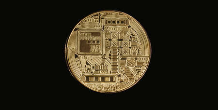 Cryptocurrency concept. Trends in bitcoin exchange rates. Rise and fall of bitcoin.の写真素材