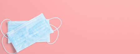 Typical surgical mask to cover mouth, nose. Protection concept, against coronavirus.の写真素材