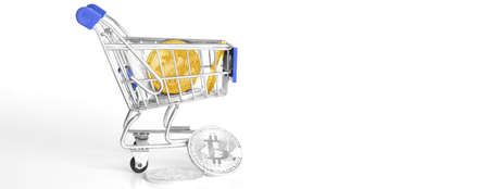 Cryptocurrency concept. Trends in bitcoin exchange rates. Rise and fall of bitcoin.の写真素材