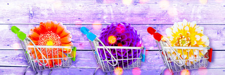 Concept for flower delivery, valentines day, mothers day or international womens day