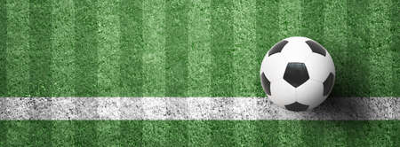 Traditional soccer game with a leather ballの写真素材