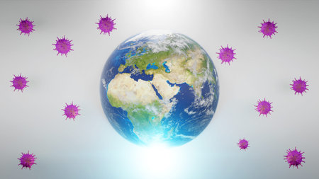 World economy and corona virus concept. The impact of coronavirus on the world. 3d illustration