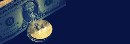 Cryptocurrency concept. Trends in bitcoin exchange rates. Rise and fall of bitcoin.の写真素材