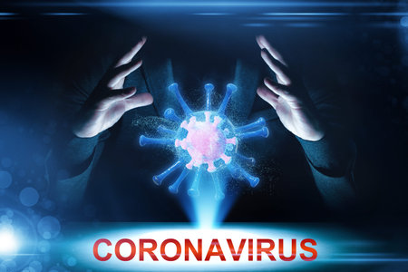 Dangerous corona virus, SARS pandemic risk concept. 3D illustration