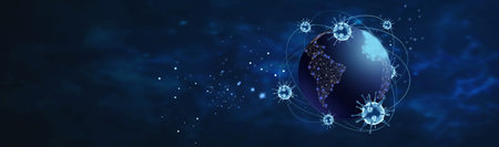 World economy and corona virus concept. The impact of coronavirus on the world. 3d illustration