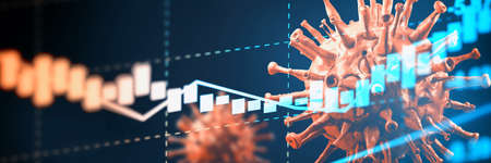 World economy and corona virus concept. The impact of coronavirus on the stock exchange.の写真素材