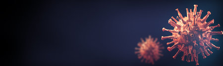 Dangerous corona virus, SARS pandemic risk concept. 3D illustration