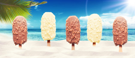 Sweet dessert concept. Frozen yogurt or soft ice cream.