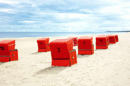 Baltic sea beach with dunes and ocean view. Holiday background.の写真素材