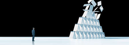 Conceptual economic stock market crash. 3d illustrationの写真素材