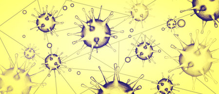 Dangerous virus, SARS pandemic risk concept. 3D illustration