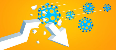 World economy and virus concept. The impact of virus on the stock exchange.