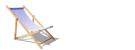 Wooden deck chairs on sandy beach near sea. Holiday background.の写真素材