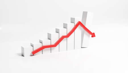 Graphs representing the stock market crash. 3d illustrationの写真素材