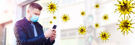 Dangerous corona virus, pandemic risk concept.の写真素材
