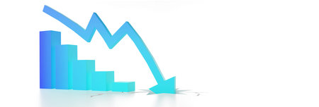 Graphs representing the stock market crash. 3d illustration