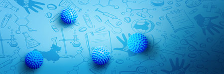 Dangerous corona virus, SARS pandemic risk concept. 3D illustrationの写真素材