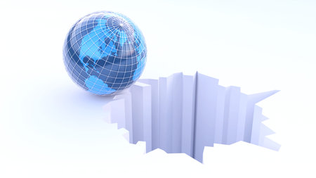 Graphs representing the stock market crash. 3d illustration