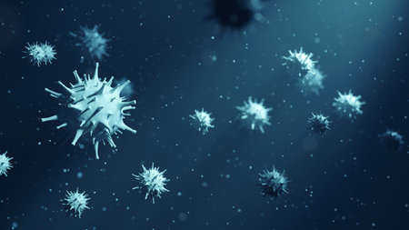 Dangerous corona virus, SARS pandemic risk concept. 3D illustration