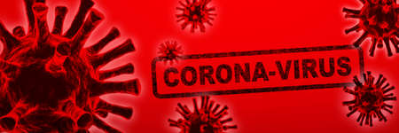 Dangerous corona virus, SARS pandemic risk concept. 3D illustrationの写真素材