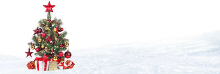 Merry Christmas greeting card. Christmas tree concept.の写真素材