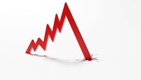 Graphs representing the stock market crash. 3d illustration