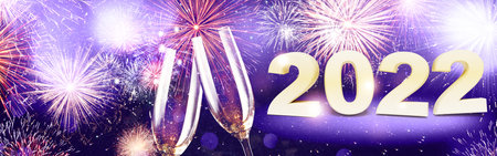Creative design concept for the new year festival 2022. 3D illustration