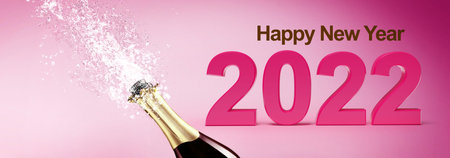 Creative design concept for the new year festival 2022. 3D illustration
