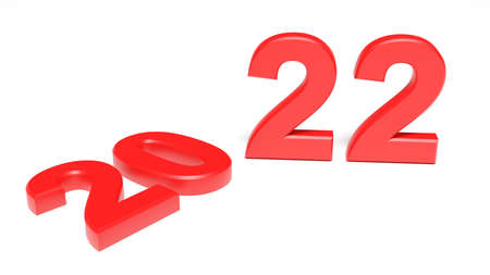 Creative design concept for the new year festival 2022. 3D illustrationの写真素材