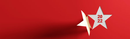 Creative design concept for the new year festival 2022. 3D illustration