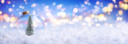Merry Christmas composition with festive holiday decoration.