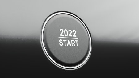 Creative design concept for the new year festival 2022. 3D illustrationの写真素材